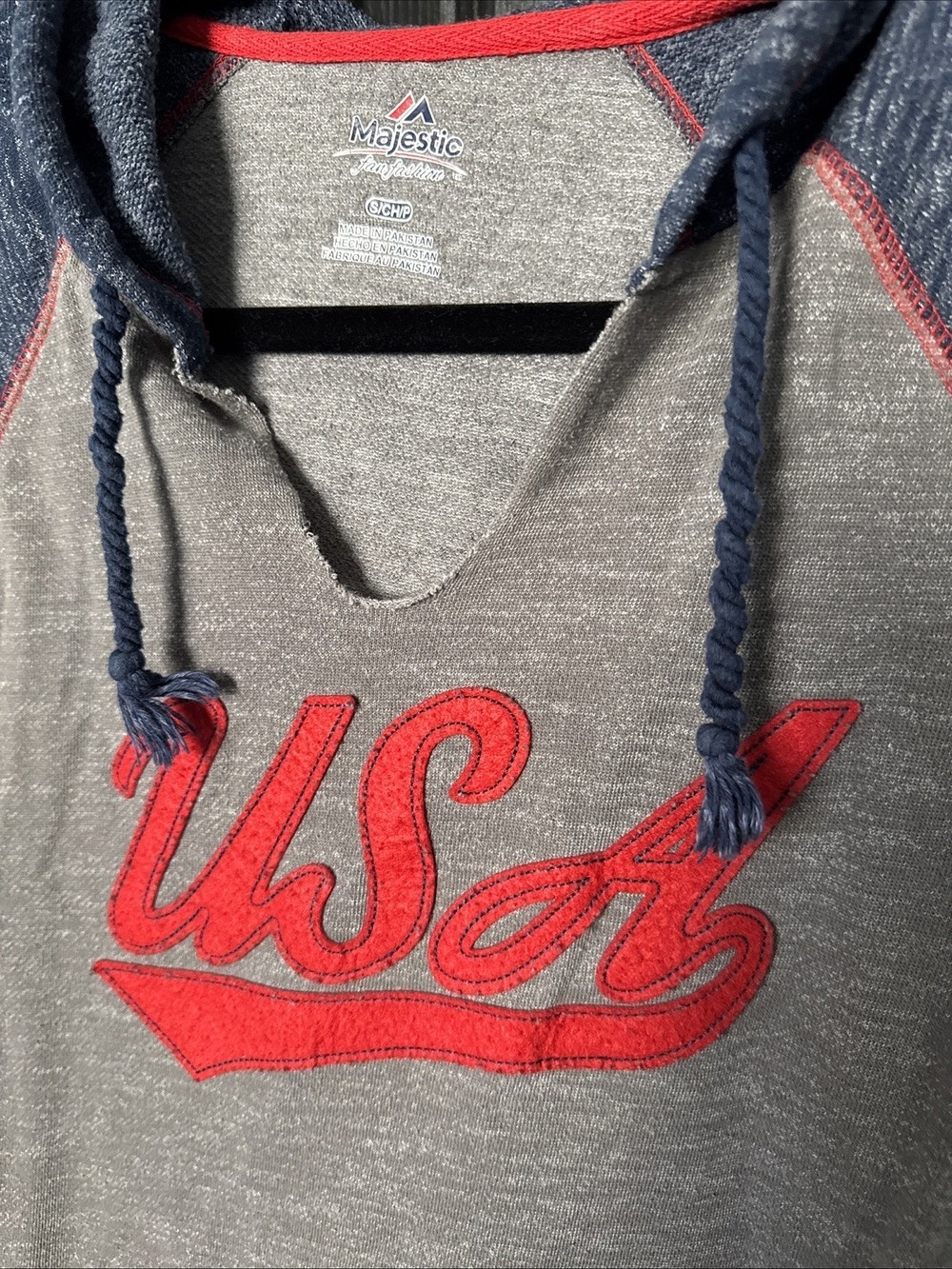 Majestic USA Baseball Women’s Sweatshirt Pull Over Blue Size Small - Picture 2 of 5